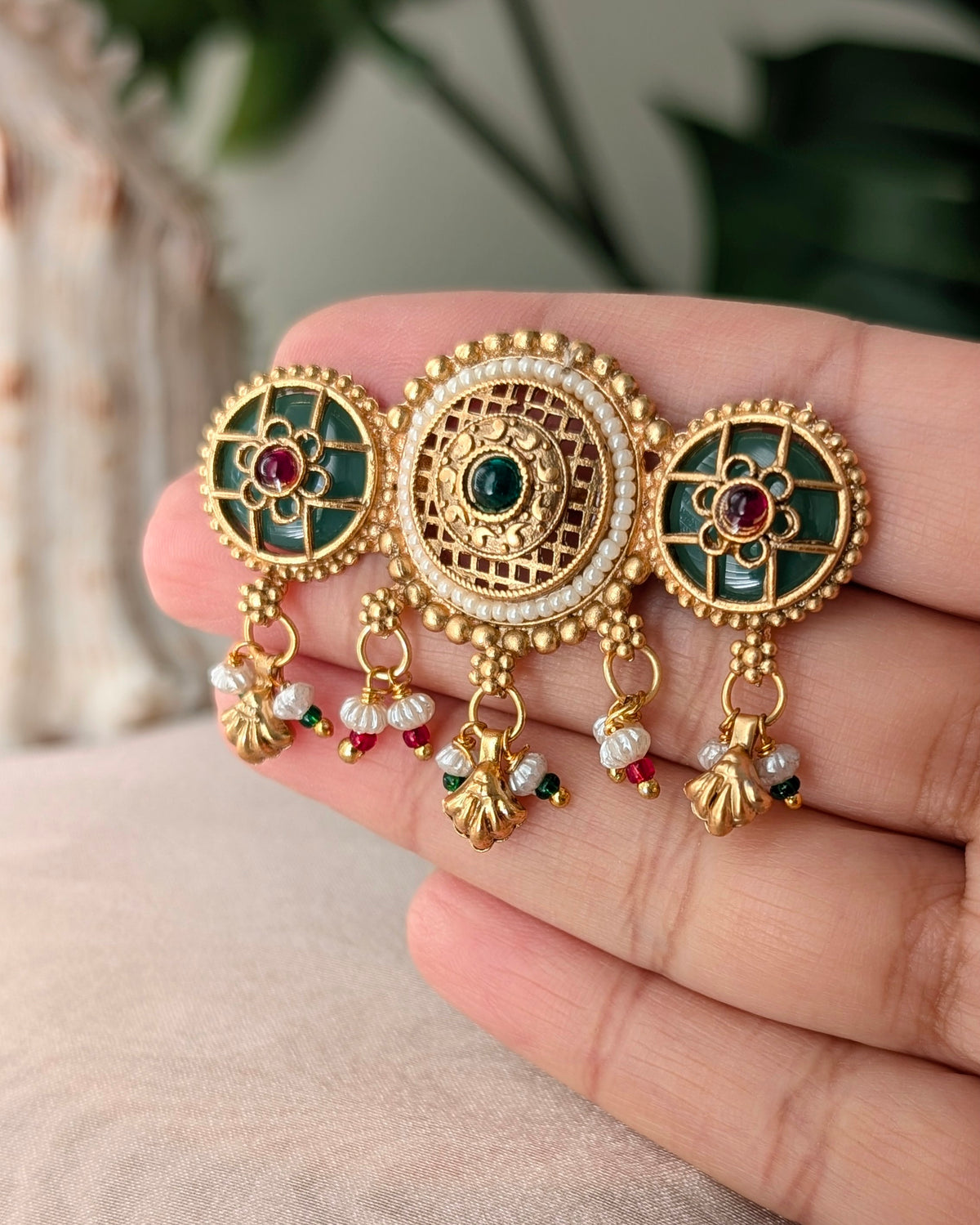 Golden Green Mimi Heritage Adjustable Ring