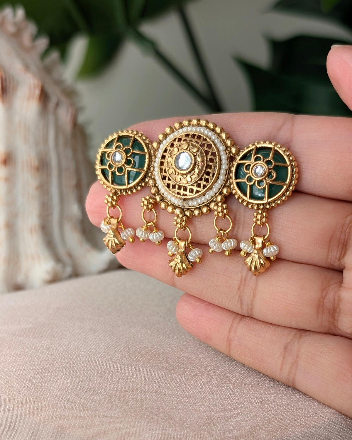 Golden White Mimi Heritage Adjustable Ring