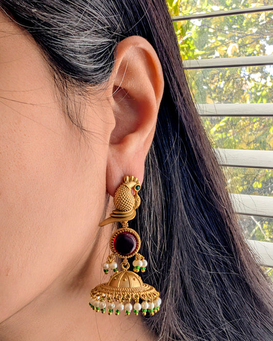 Pihu Oxidized Golden Jhumka