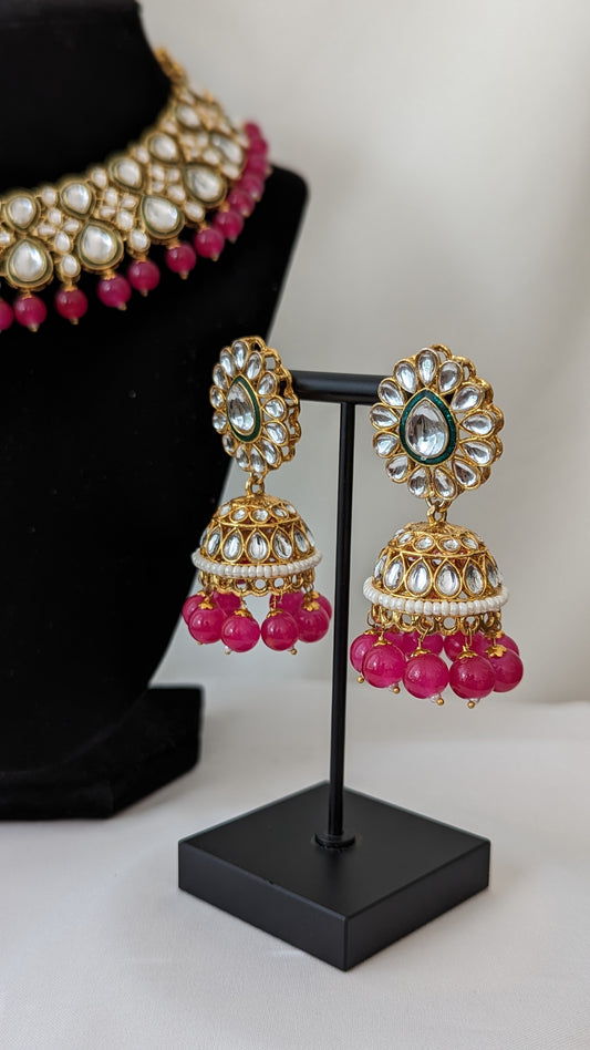 Ridhi Necklace - Dark Pink