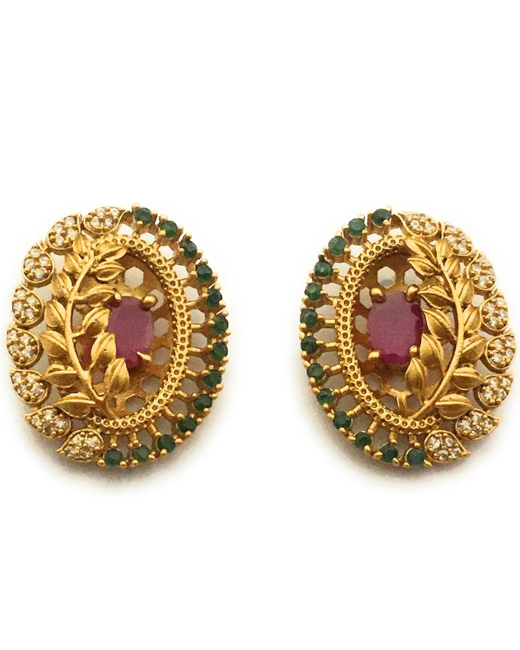 Namita Studs - Ruby