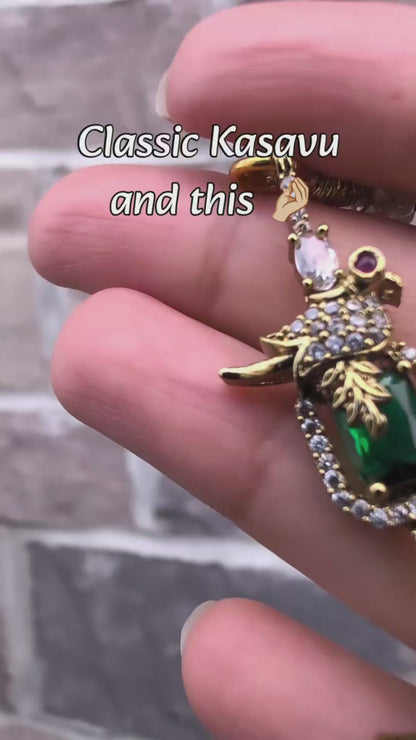 Viral Victorian Bird Green Emerald Neckline