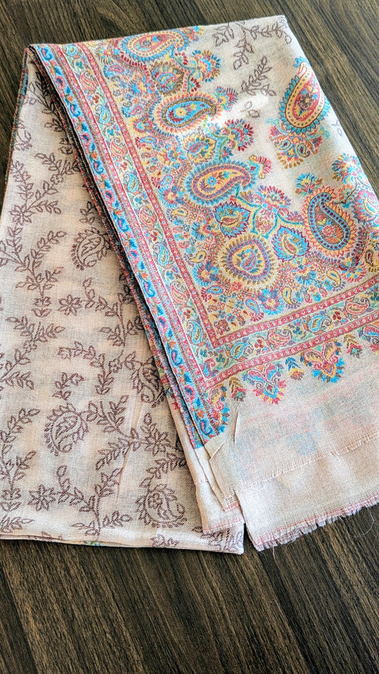 Pure Pashmina shawl with intricate embroidery. Perfect for both men & women. Gift options, handmade shawls, Indian shawl. Perfect for gifting. Christmas gift, Eid gift.