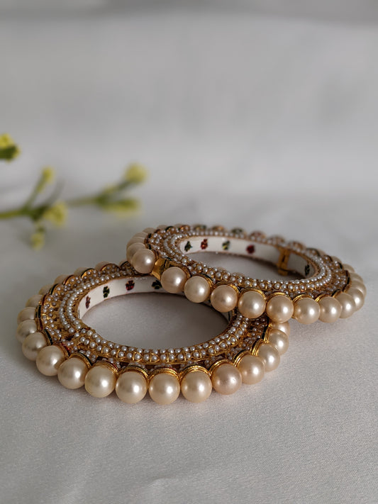 Pearl Kundan Bangles
