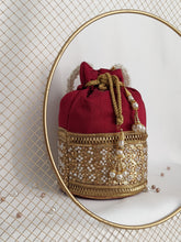 Load image into Gallery viewer, Red Potli Bag
