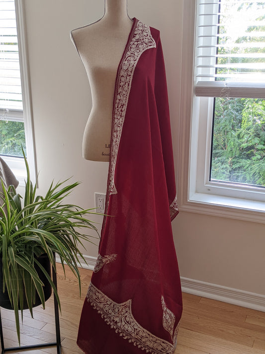 Zari Stole - Maroon