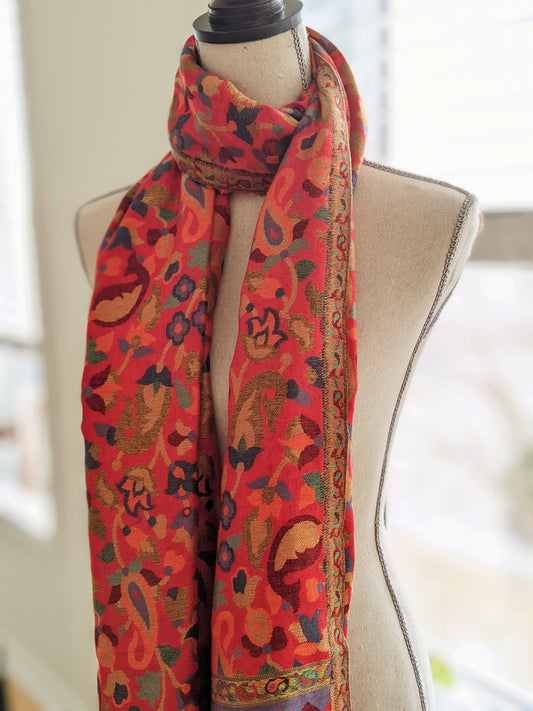 Unisex Kani Stole - Red