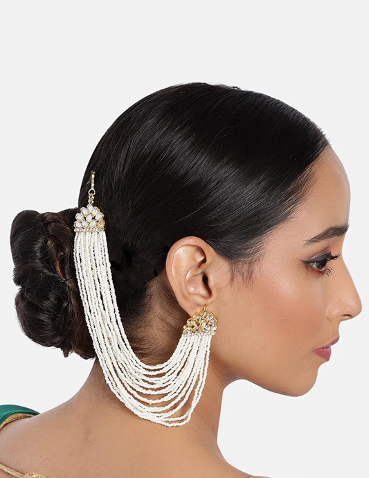 Statement baahubali inspired paerl earchain earrings in multiple layers. Pick-up in Ajax Ontario. Worldwide shipping available. Perfect for wedding, festival jewelry, indian Jewelry, kids jewelry, kundan jewelry, gifting, costume jewelry, fashion jewelry, Eid, onam, Diwali, karwachauth, navratri. Free shipping available. Jewelry for women.