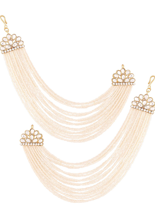 Statement baahubali inspired paerl earchain earrings in multiple layers. Pick-up in Ajax Ontario. Worldwide shipping available. Perfect for wedding, festival jewelry, indian Jewelry, kids jewelry, kundan jewelry, gifting, costume jewelry, fashion jewelry, Eid, onam, Diwali, karwachauth, navratri. Free shipping available. Jewelry for women.